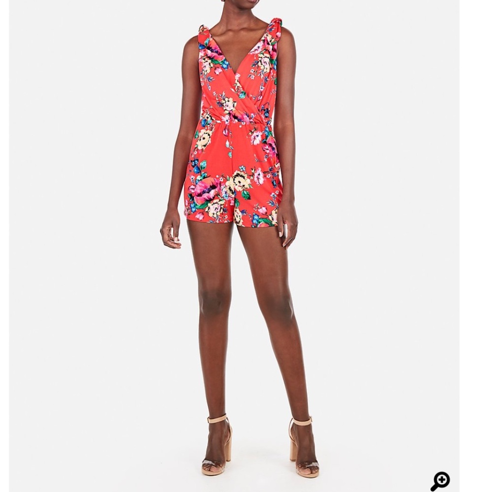 Floral Tie Strap Romper - Picture 3 of 4